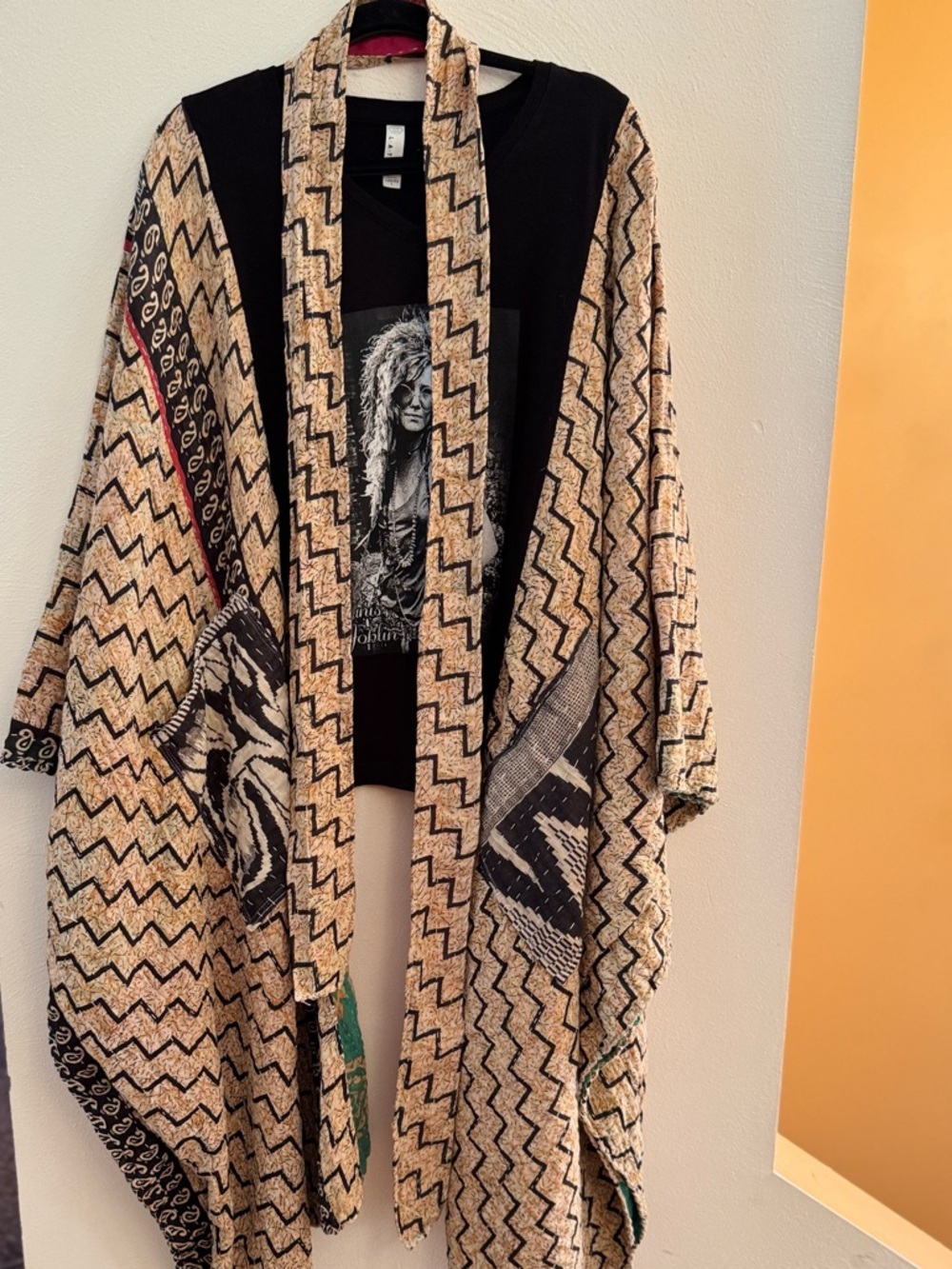 JANIS JOPLIN Band T  Boho Kantha Pockets Handmade One of a Kind One Size Belt - Picture 7 of 7